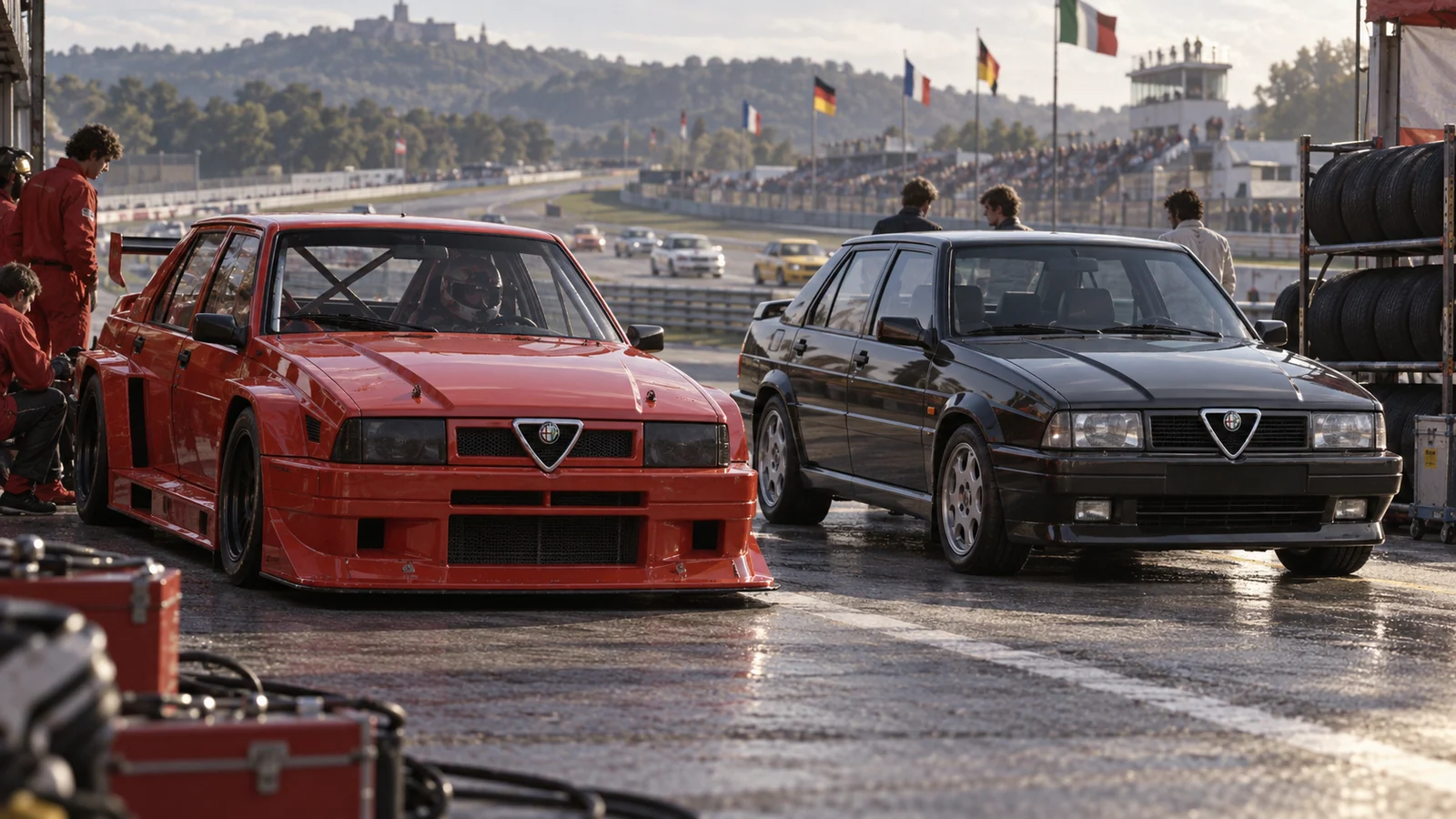 Гоночная Alfa Romeo 75 Turbo Evoluzione и дорожная 75 V6