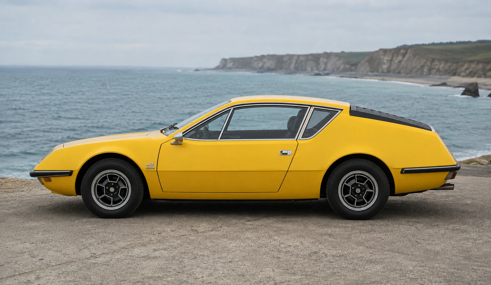 Профиль ранней Alpine A310 с жалюзи над задним моторным отсеком