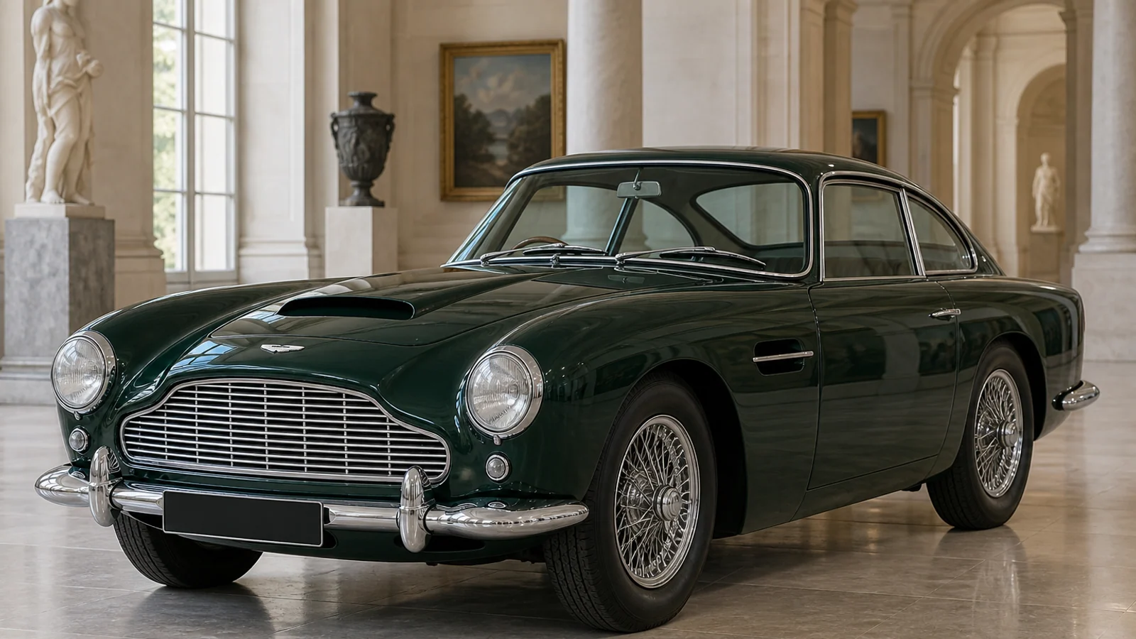 Aston Martin DB4, современная музейная иллюстрация