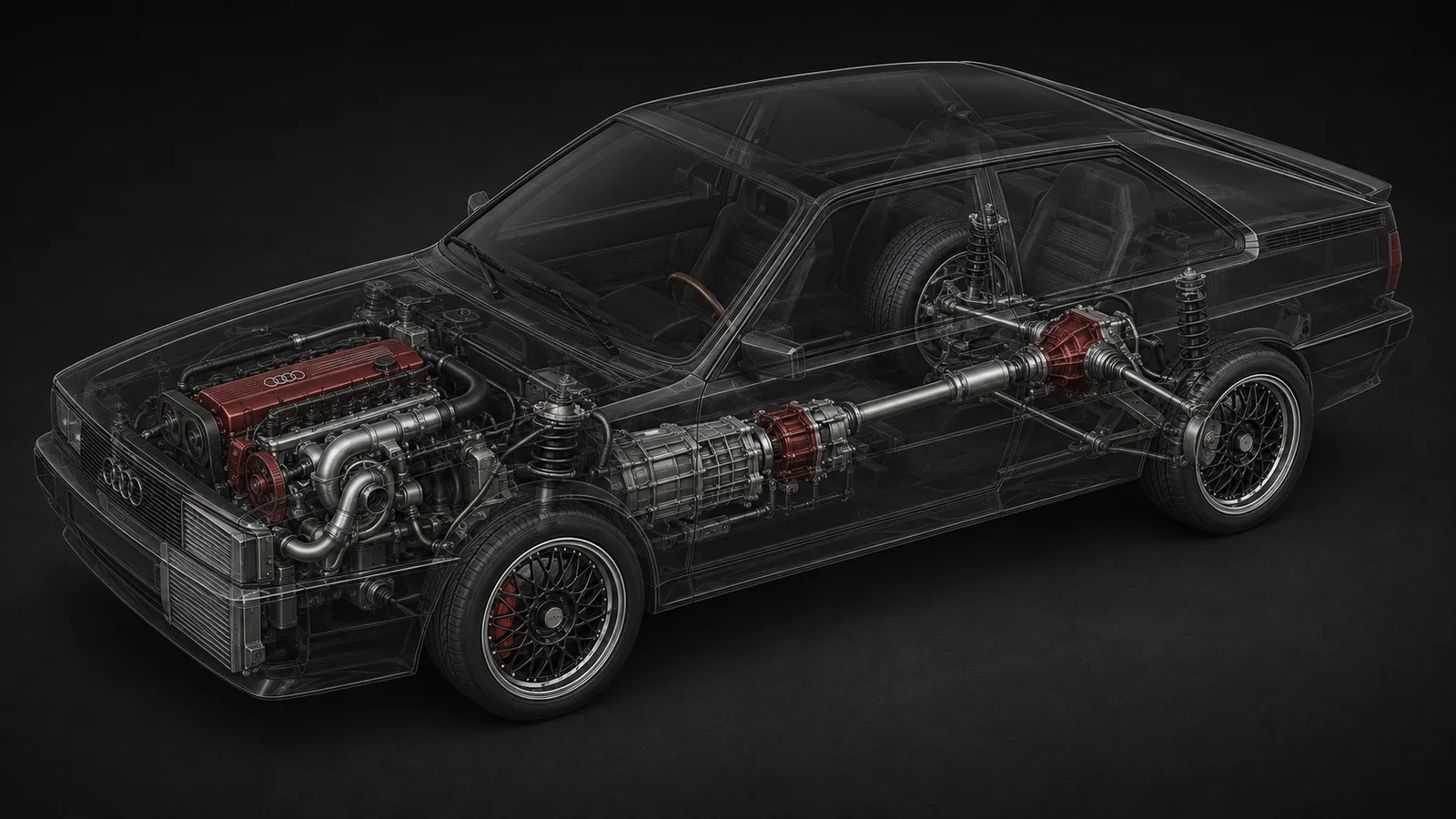 Полный привод и пятицилиндровый турбомотор Audi quattro