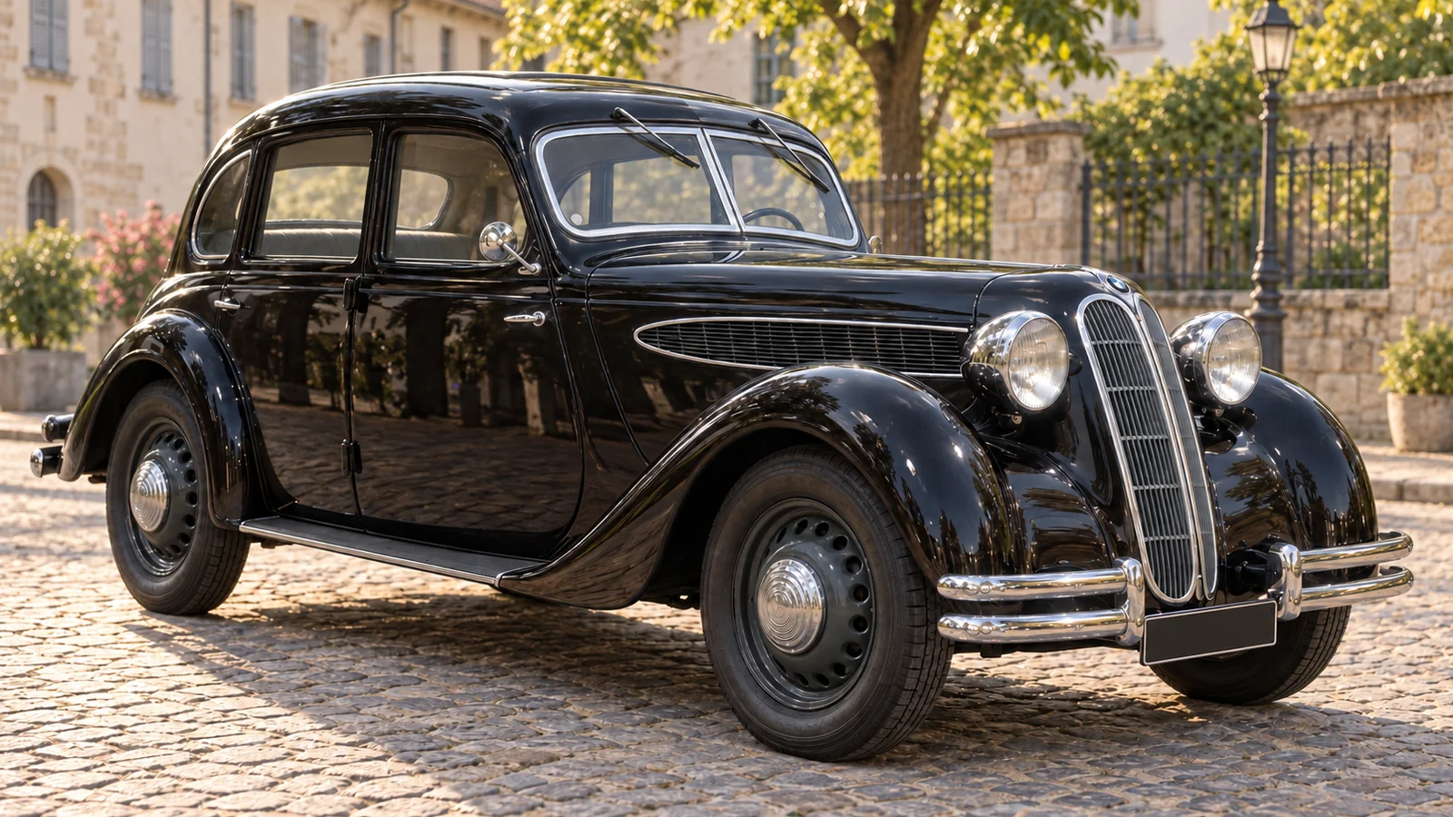 BMW 326, четырёхдверный седан 1937 года, вид спереди в три четверти
