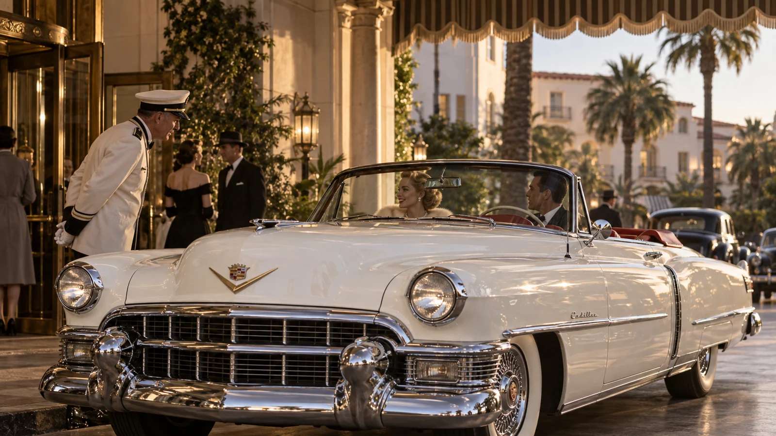 Cadillac Eldorado 1953 года у калифорнийского отеля