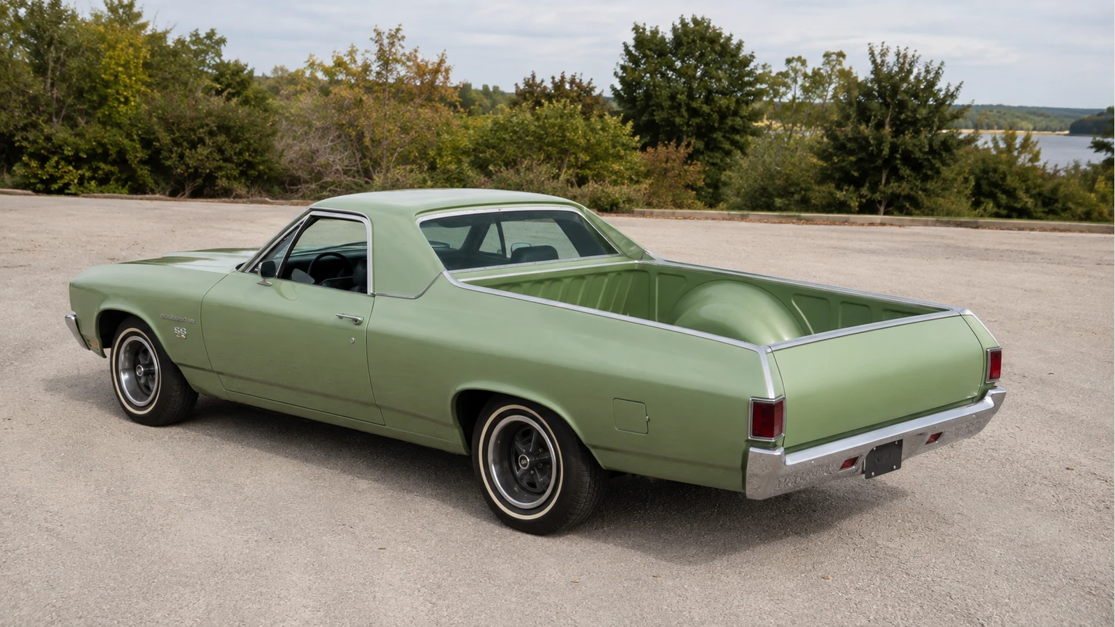 Открытая платформа Chevrolet El Camino 1970 года, задний ракурс
