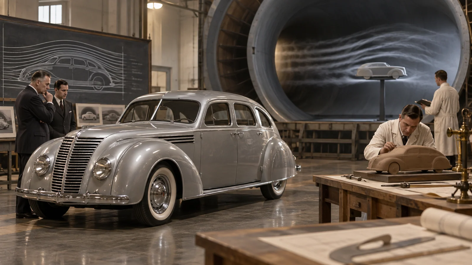 Chrysler Airflow в аэродинамической лаборатории