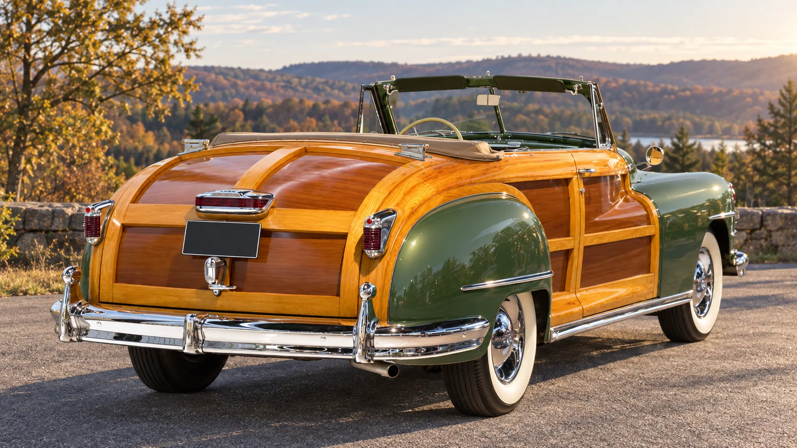 Chrysler Town & Country Convertible 1948 года, вид сзади в три четверти