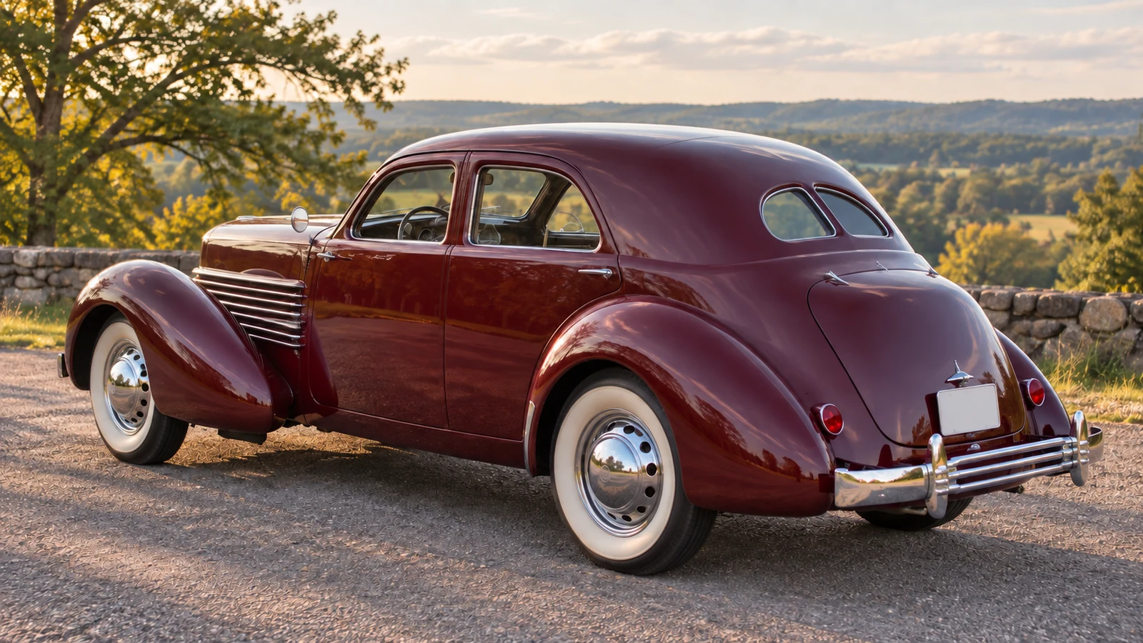 Cord 810 Westchester 1936 года, вид сзади в три четверти