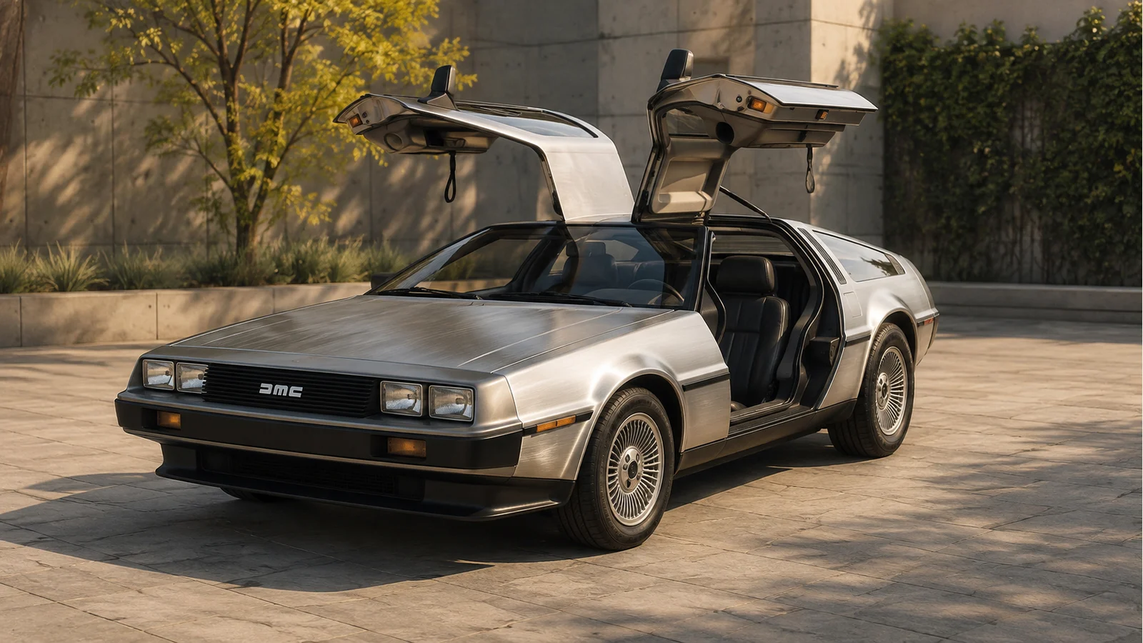 Поднятые двери серийного DeLorean DMC-12
