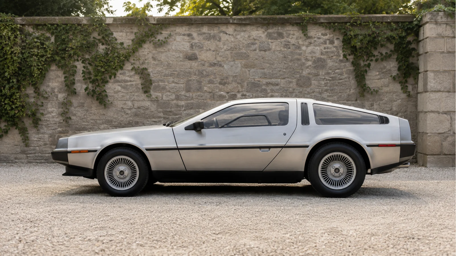 DeLorean DMC-12 в профиль, без оборудования из фильма