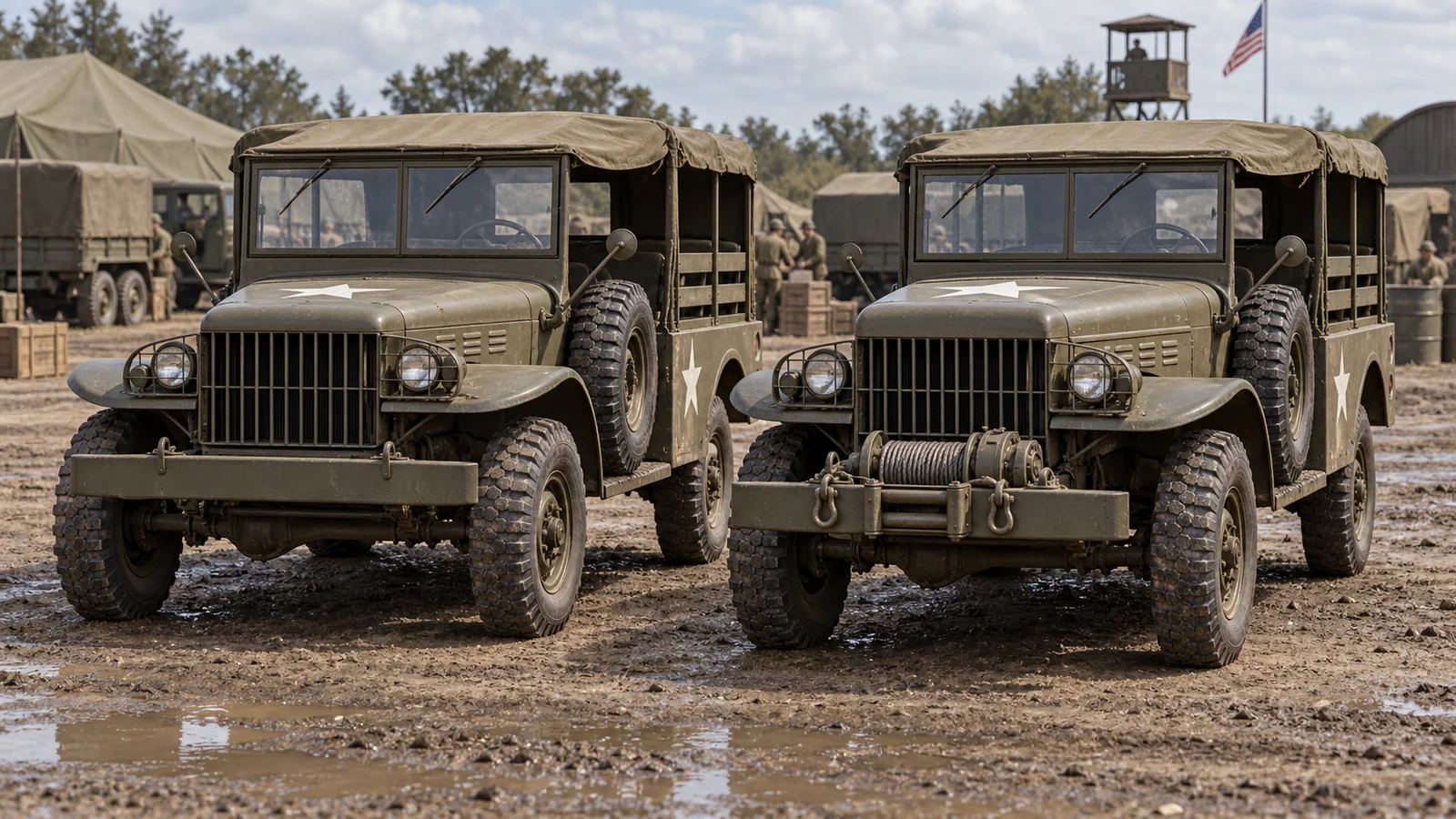 Сравнение Dodge WC-51 без лебёдки и WC-52 с лебёдкой