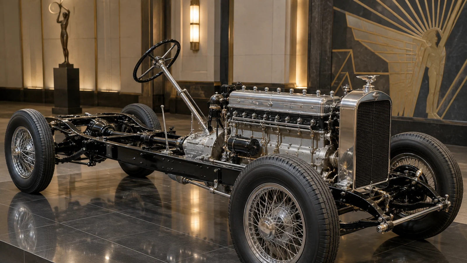 Шасси и рядная восьмёрка Duesenberg Model J