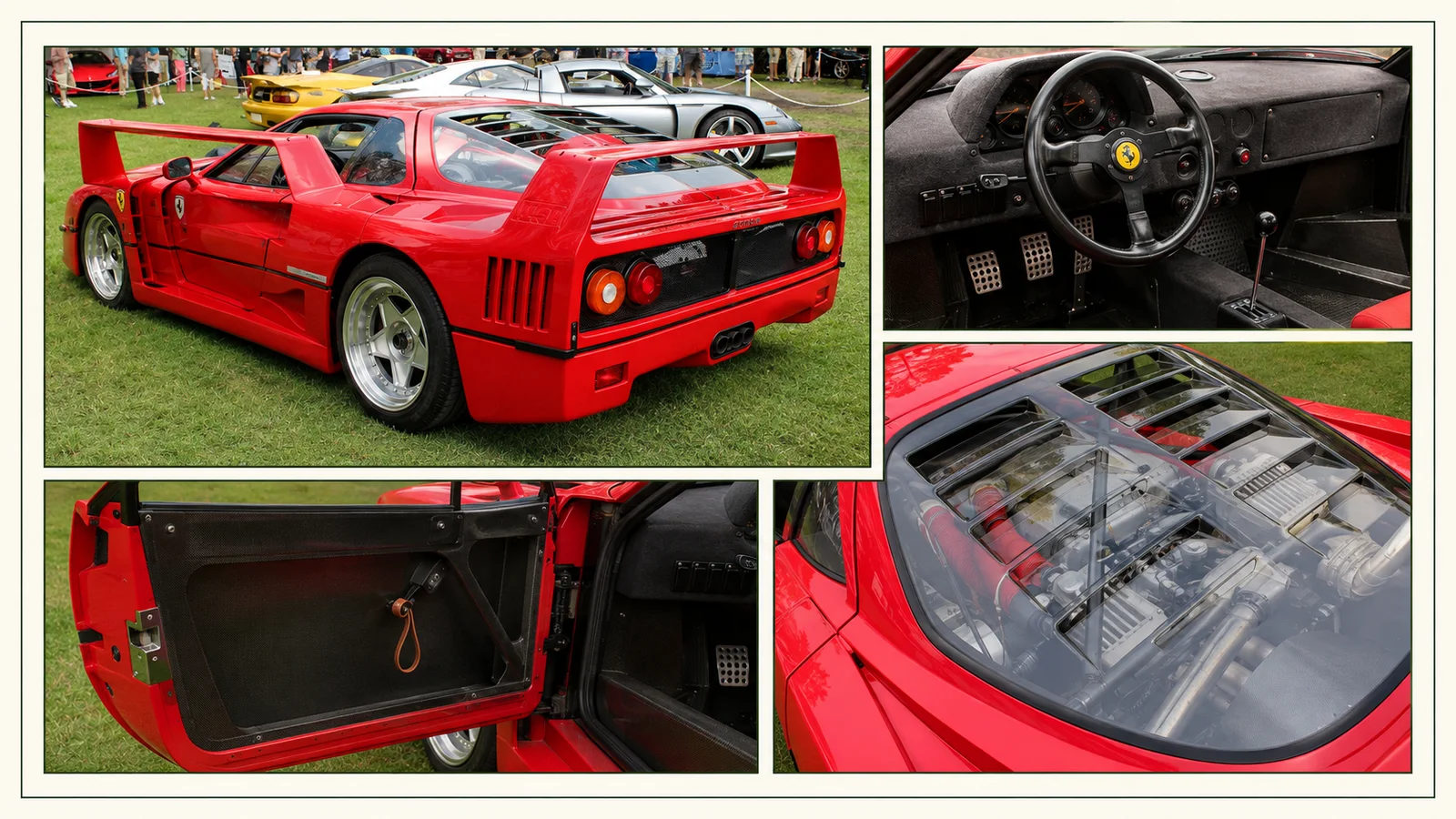 Кузов, салон и моторный отсек Ferrari F40