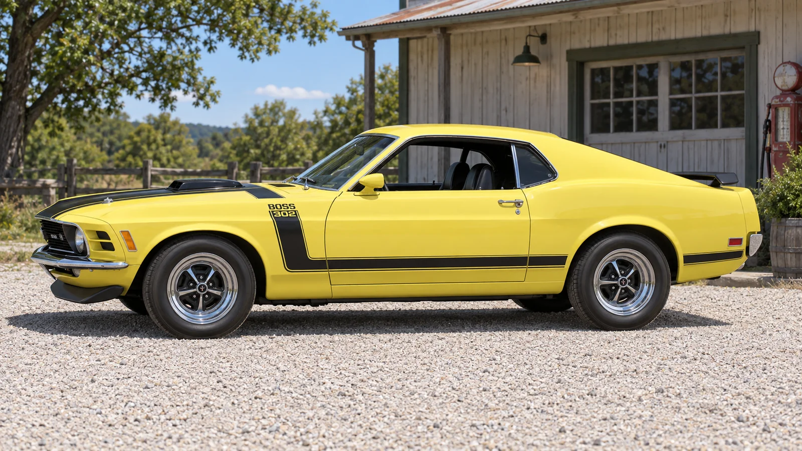 Ford Mustang Boss 302 1970 года, боковой вид