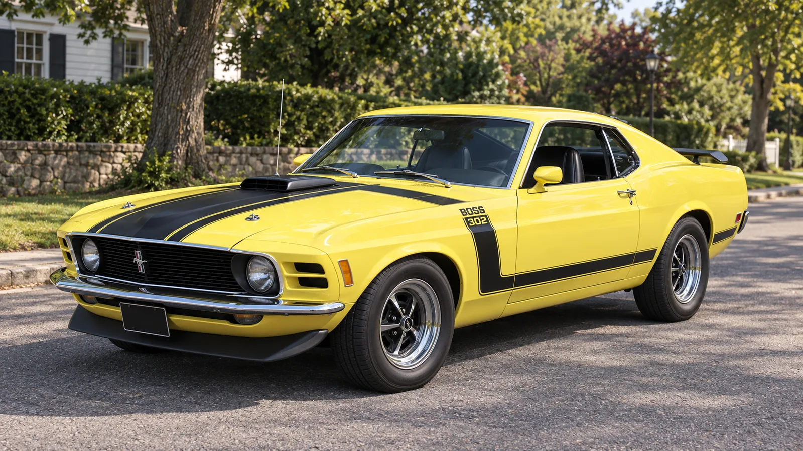 Ford Mustang Boss 302 1970 года, вид спереди в три четверти