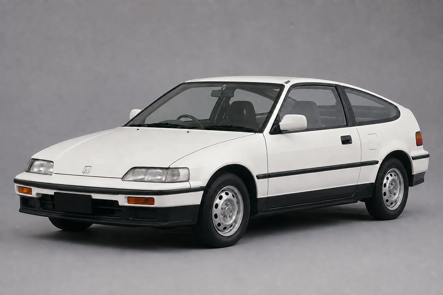 Белая Honda CR-X 1.5X второго поколения, Япония, 1987 год