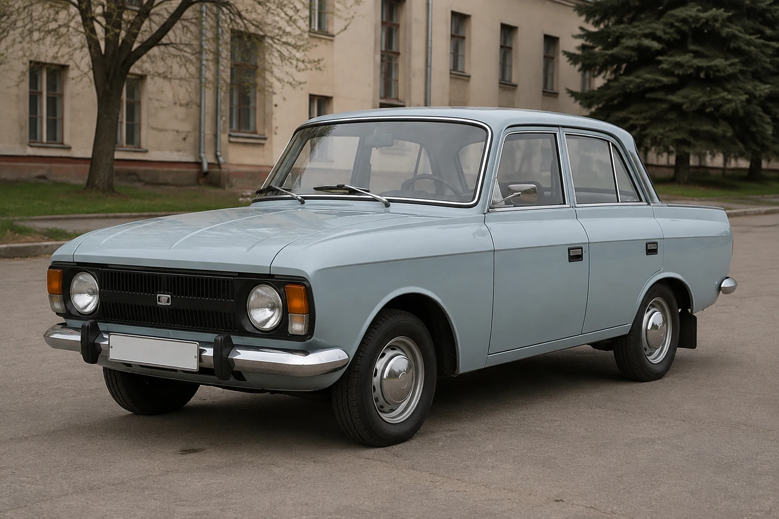 Ижевский Москвич-412-028 с круглыми фарами и утопленными ручками