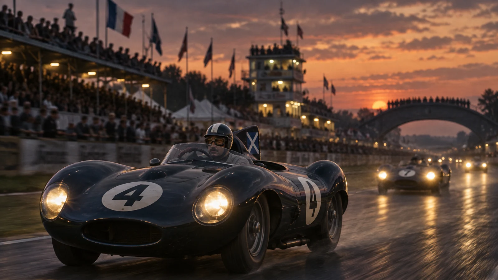 Jaguar D-Type команды Ecurie Ecosse в Ле-Мане 1957 года