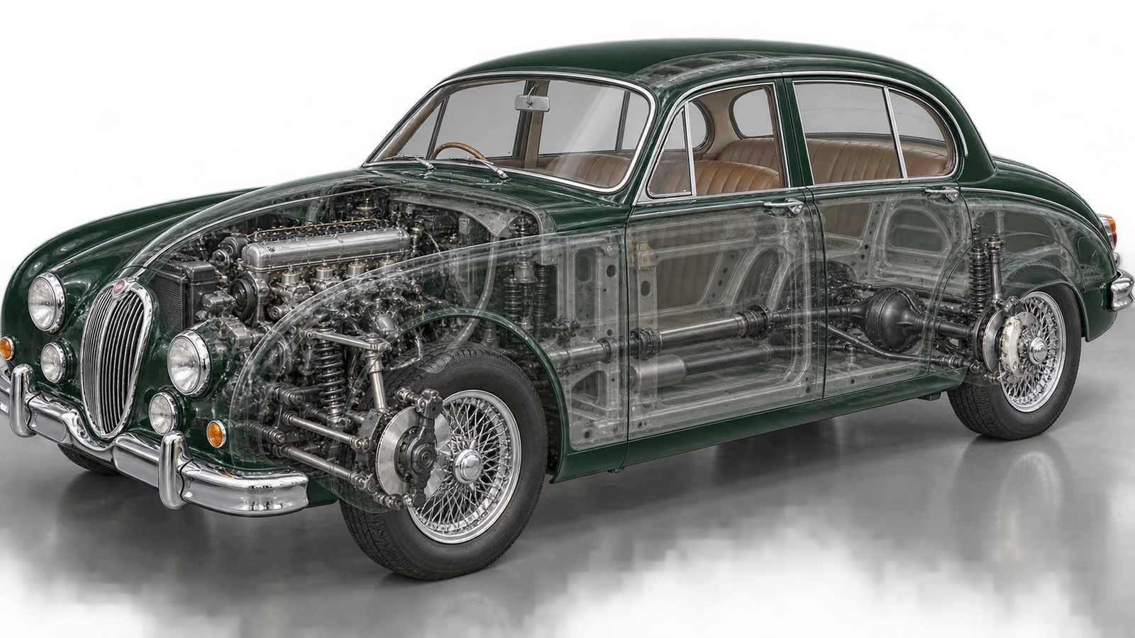 Устройство Jaguar Mark 2 с рядной шестёркой XK