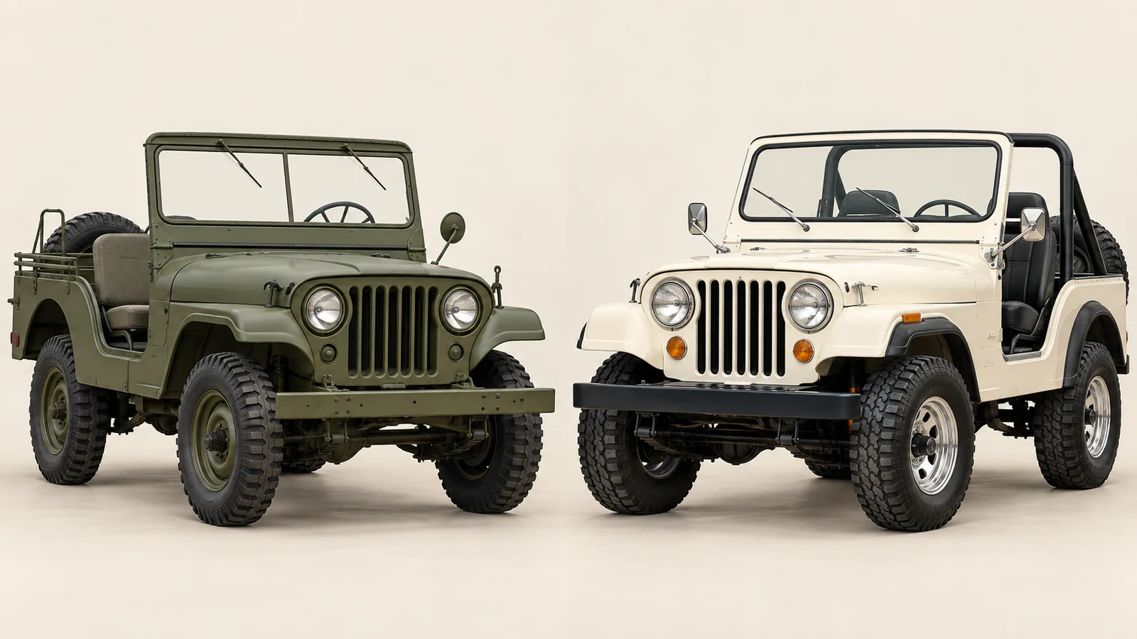 Сравнение военного M38A1 и Jeep CJ-5