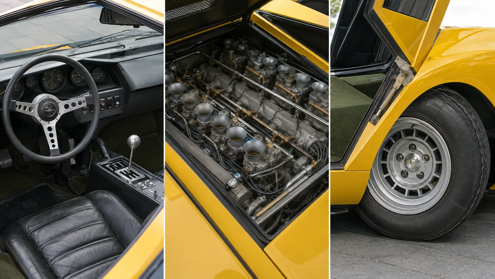 Салон и V12 Lamborghini Countach LP400
