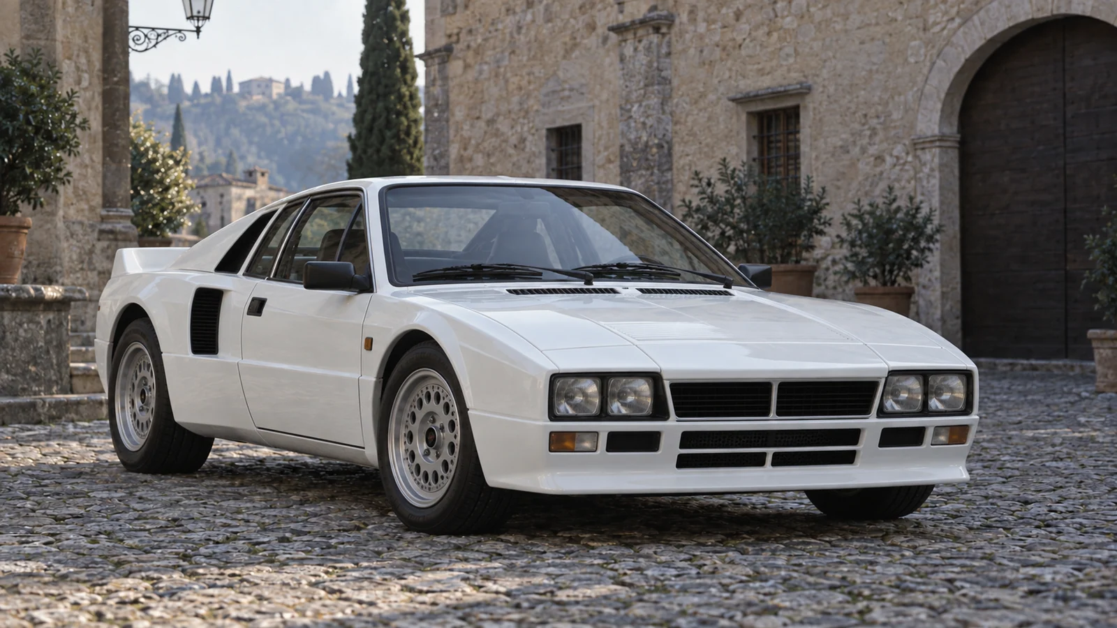 Белая Lancia Rally 037 Stradale 1982 года