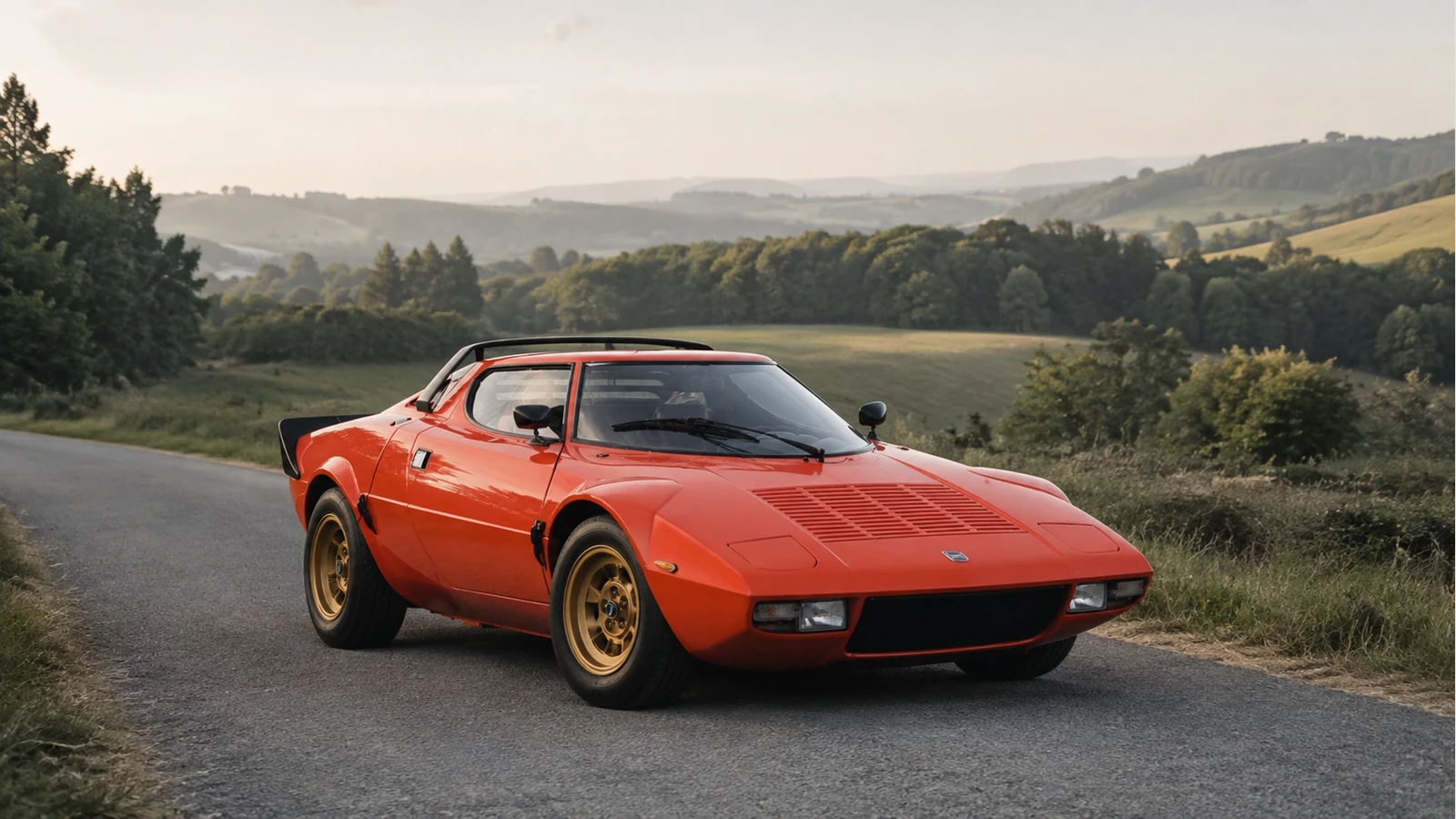 Дорожная Lancia Stratos HF Stradale 1974 года без раллийной раскраски.