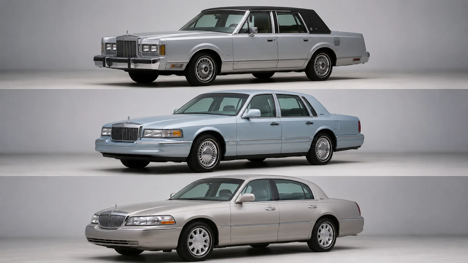 Первое, второе и третье поколения Lincoln Town Car