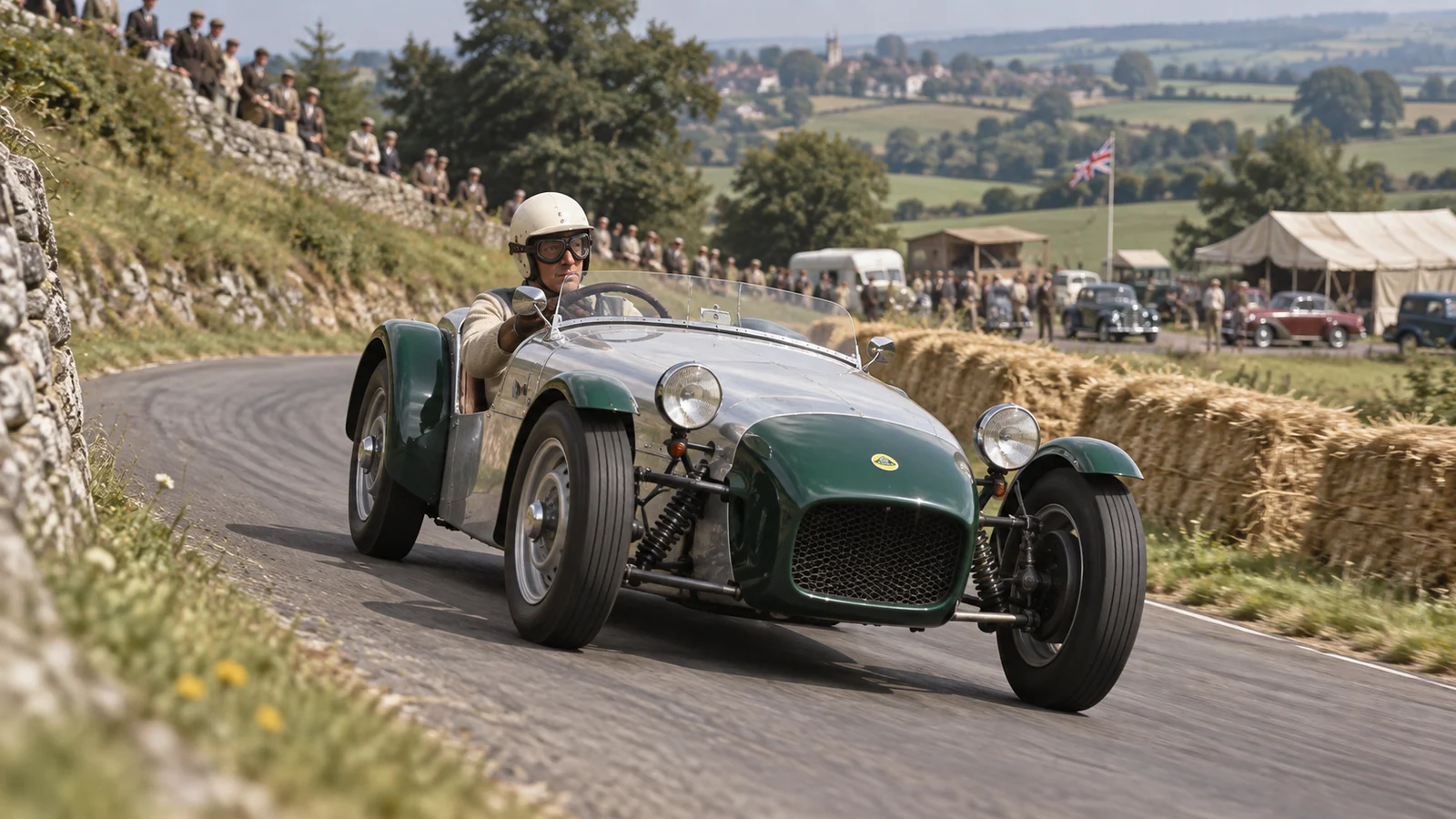 Lotus Seven на британском подъёме в гору