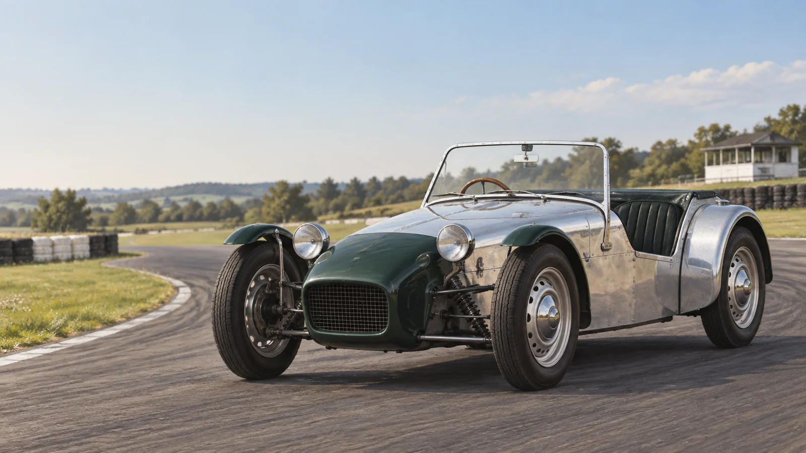 Ранний Lotus Seven Series 1 на британском автодроме
