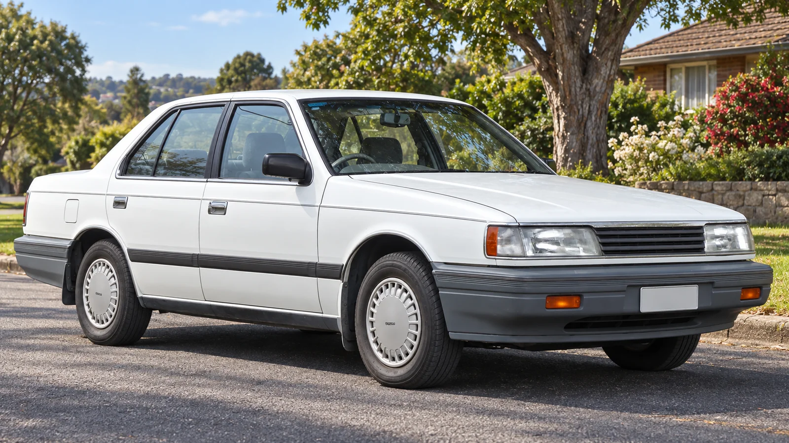 Mazda 929 поколения HC 1987 года, вид спереди в три четверти
