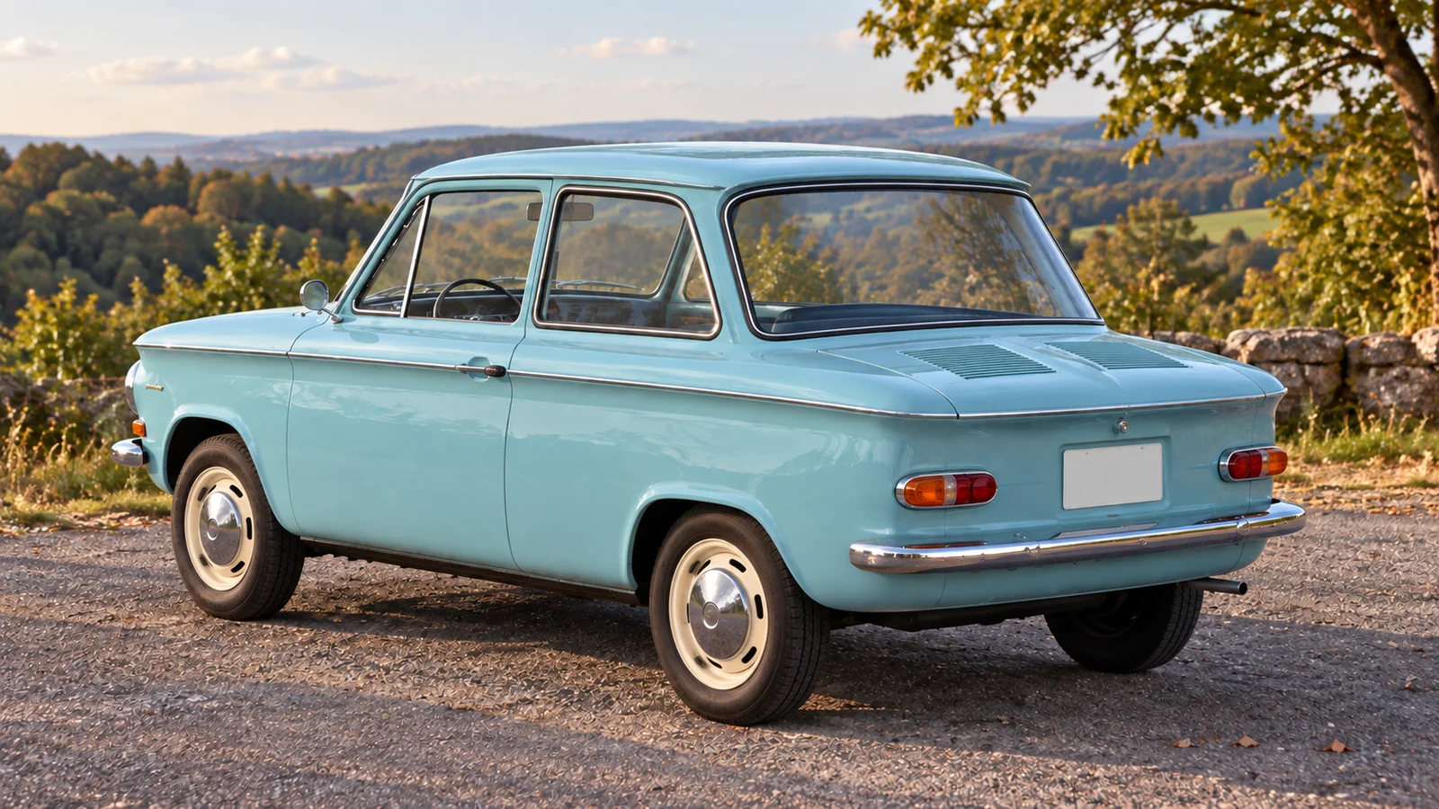 NSU Prinz 4 середины 1960-х, вид сзади в три четверти