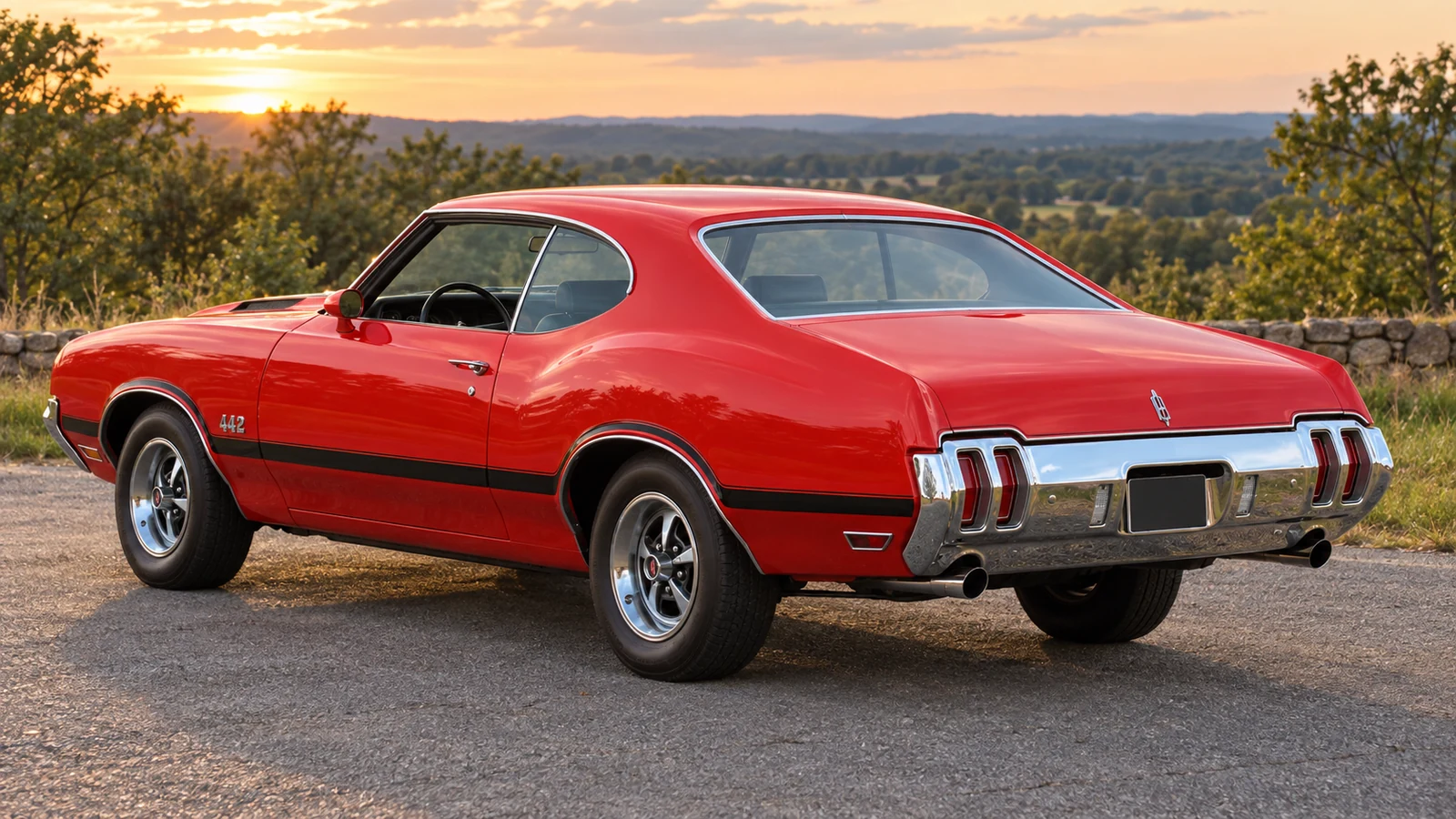 Oldsmobile 4-4-2 W-30 Hardtop 1970 года, вид сзади в три четверти
