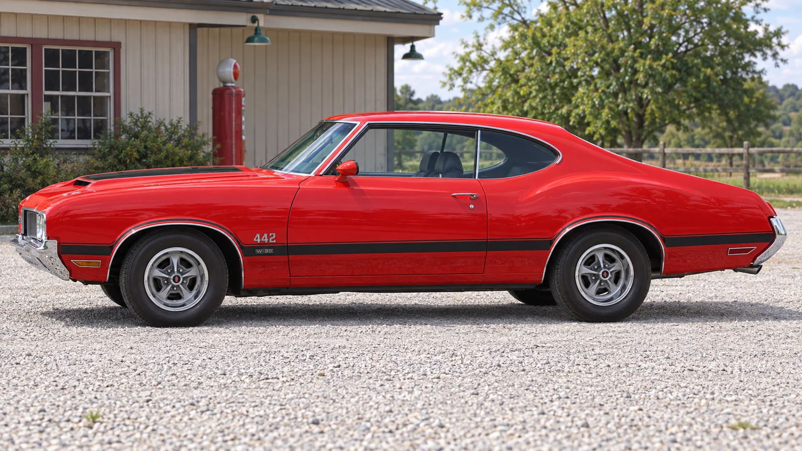 Oldsmobile 4-4-2 W-30 Hardtop 1970 года, боковой вид