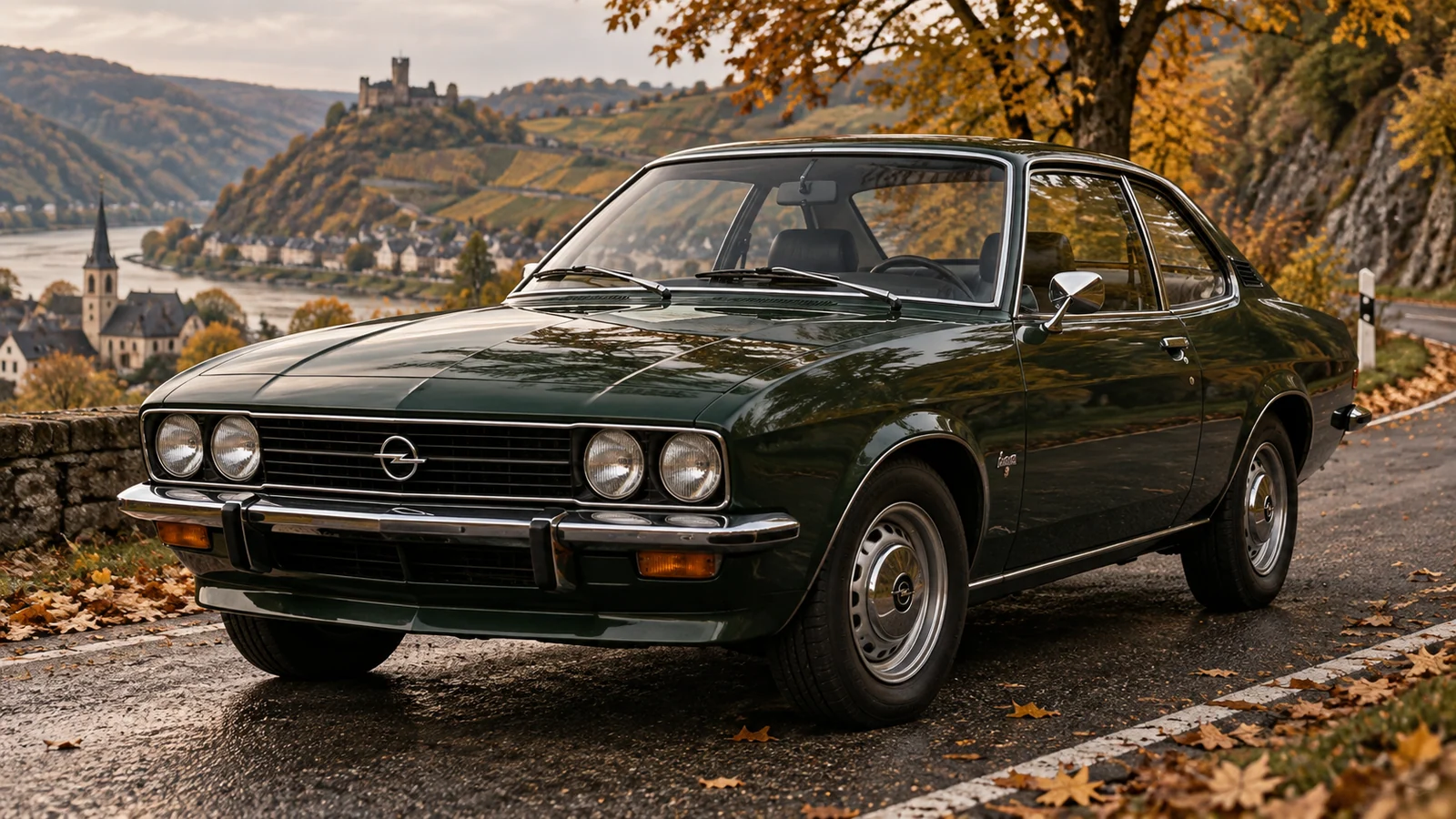 Зелёный Opel Manta B 1975 года