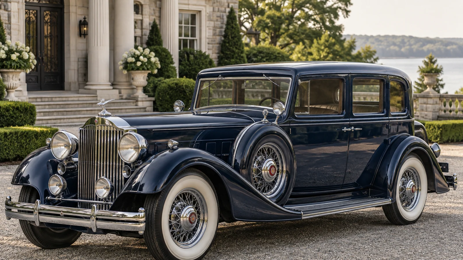 Тёмно-синий Packard Twelve 1937 года