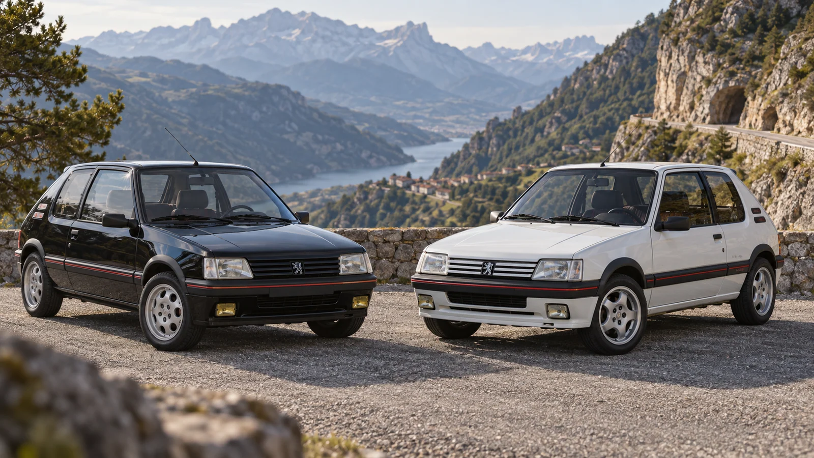Peugeot 205 GTI 1.6 и 1.9 на горной дороге
