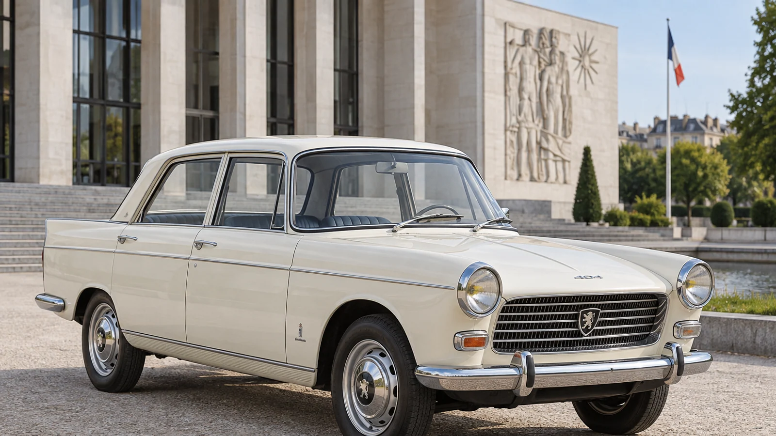 Светлый седан Peugeot 404 первого поколения