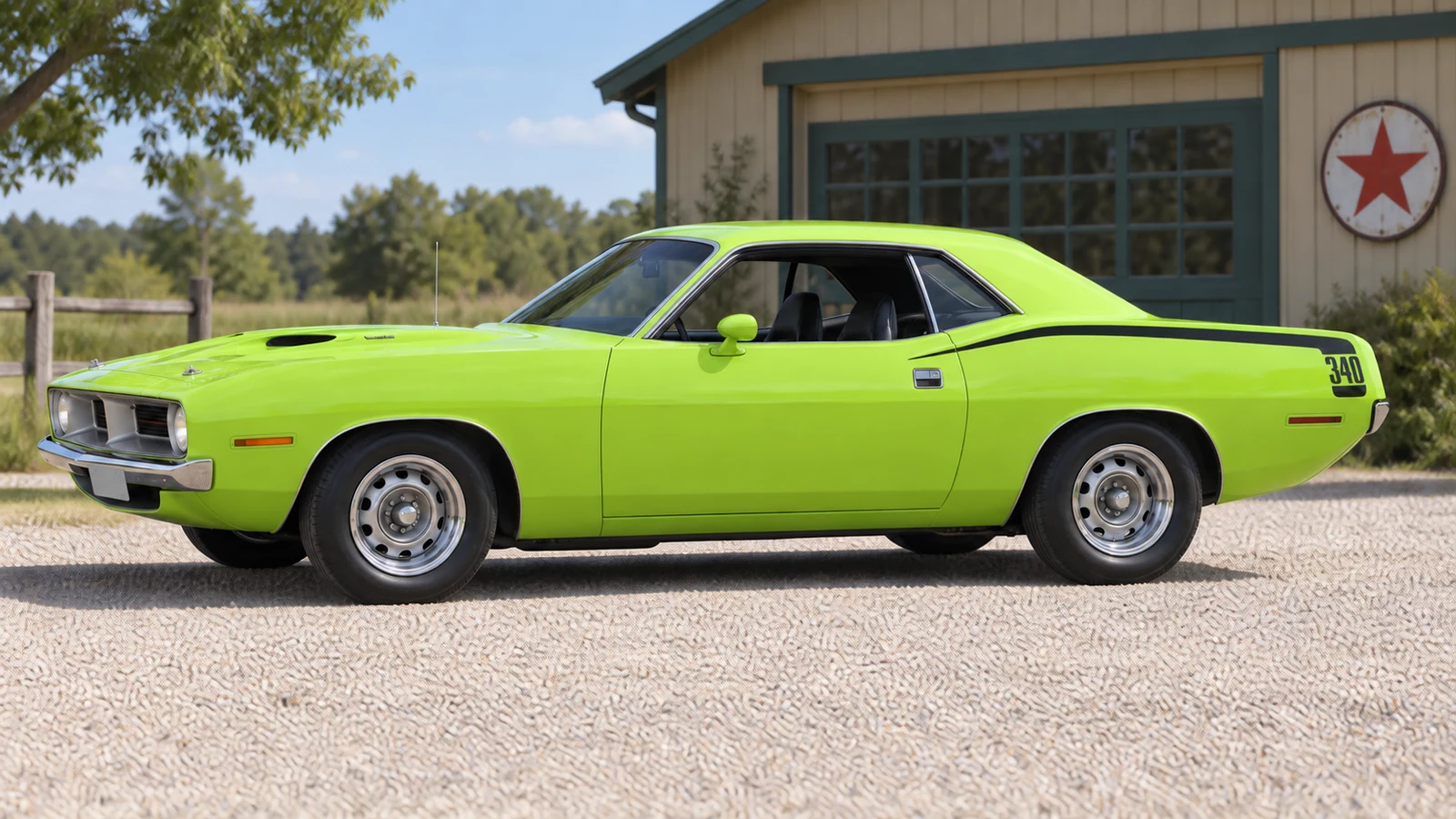 Plymouth ’Cuda 340 Hardtop 1970 года, боковой вид