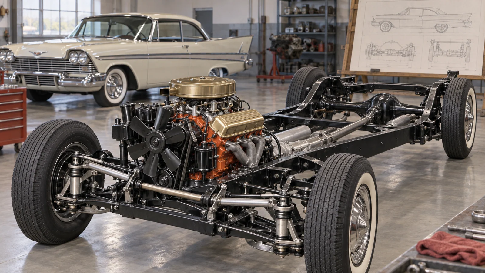 Рама, V8 и торсионная подвеска Plymouth Belvedere 1957 года