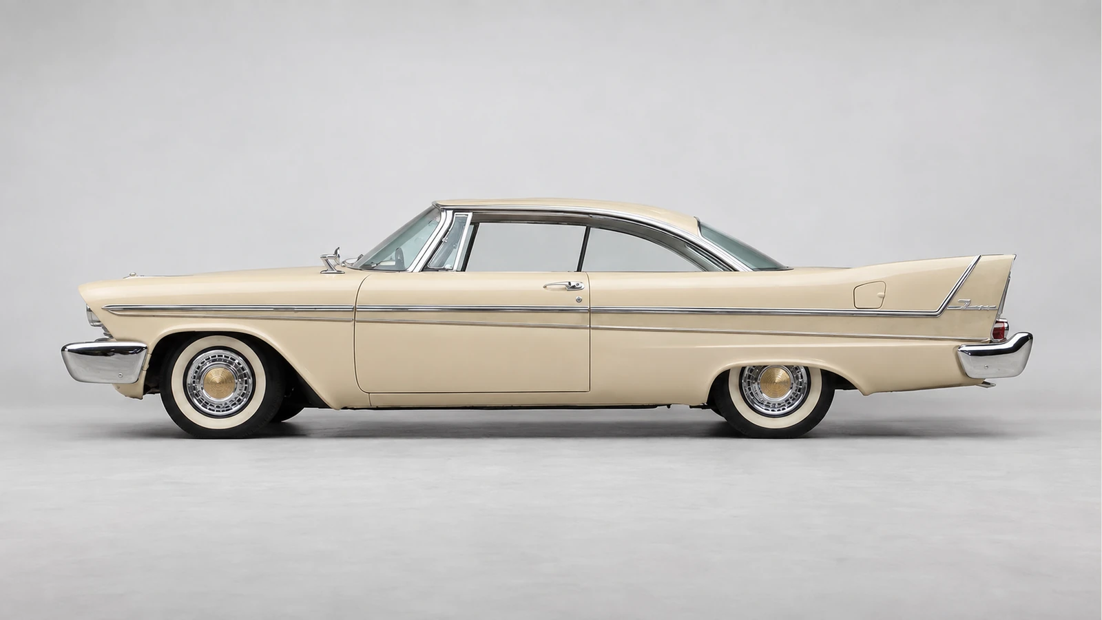 Plymouth Fury 1958 года в цвете Buckskin Beige — профиль