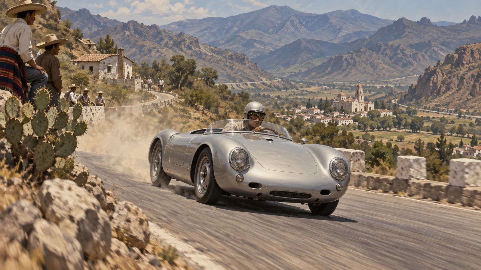 Porsche 550 Spyder на горном этапе Carrera Panamericana