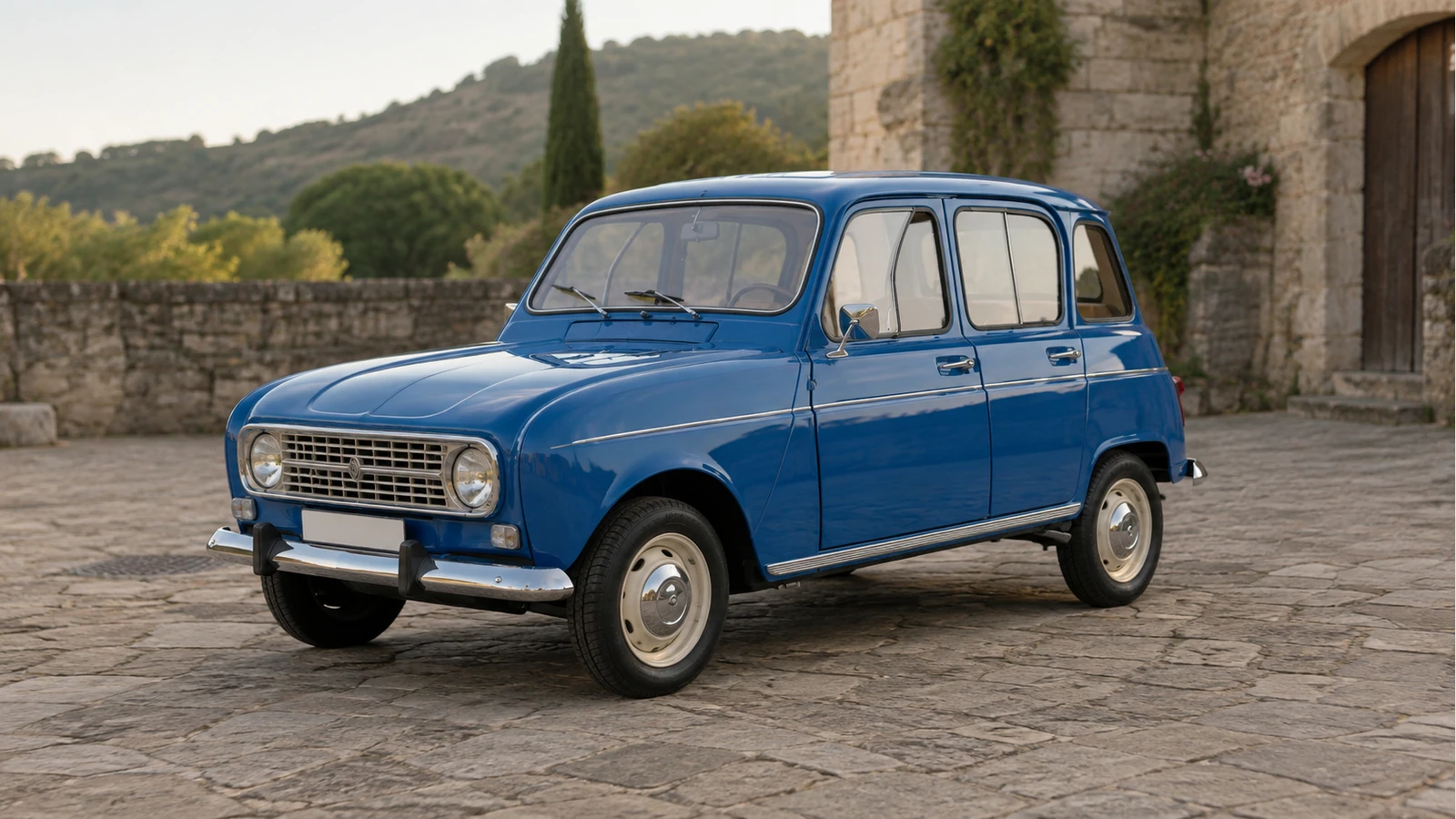 Синий Renault 4 Export 1968 года, вид спереди