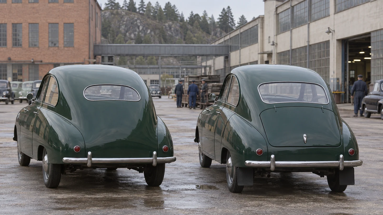 Ранний Saab 92 и Saab 92B с крышкой багажника