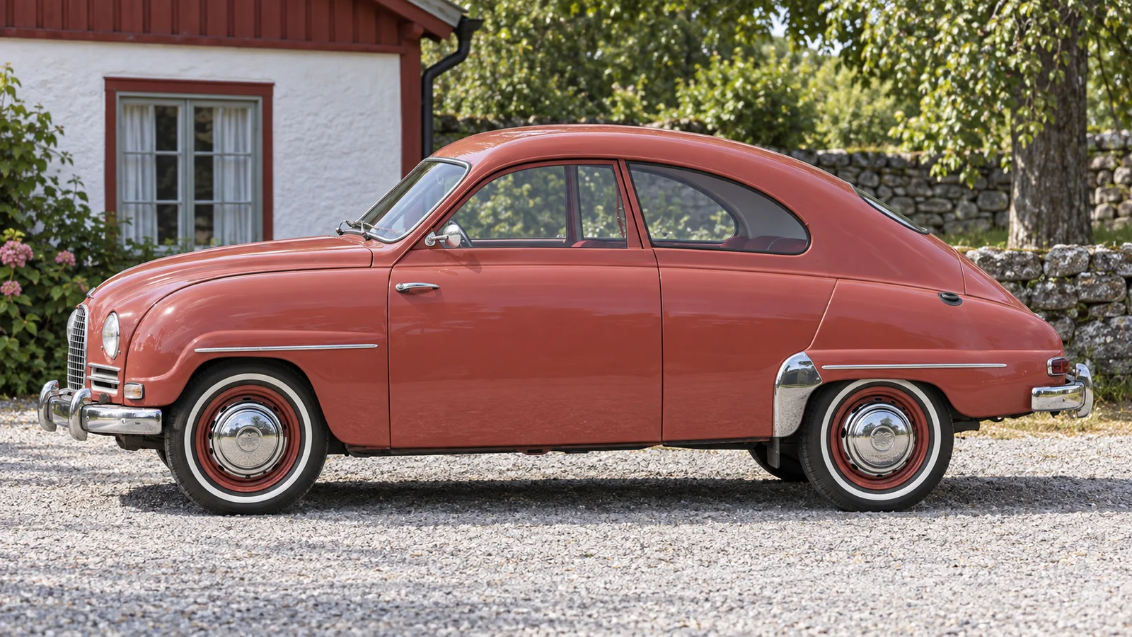 Saab 93B 1958 года, боковой вид