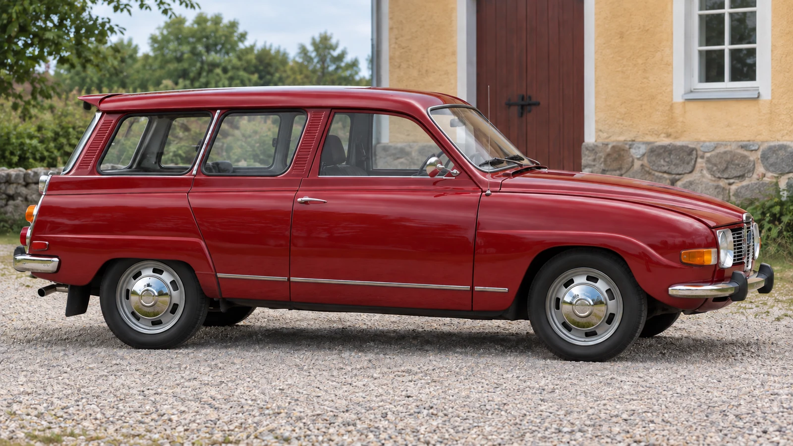 Saab 95 V4 около 1970 года, боковой вид