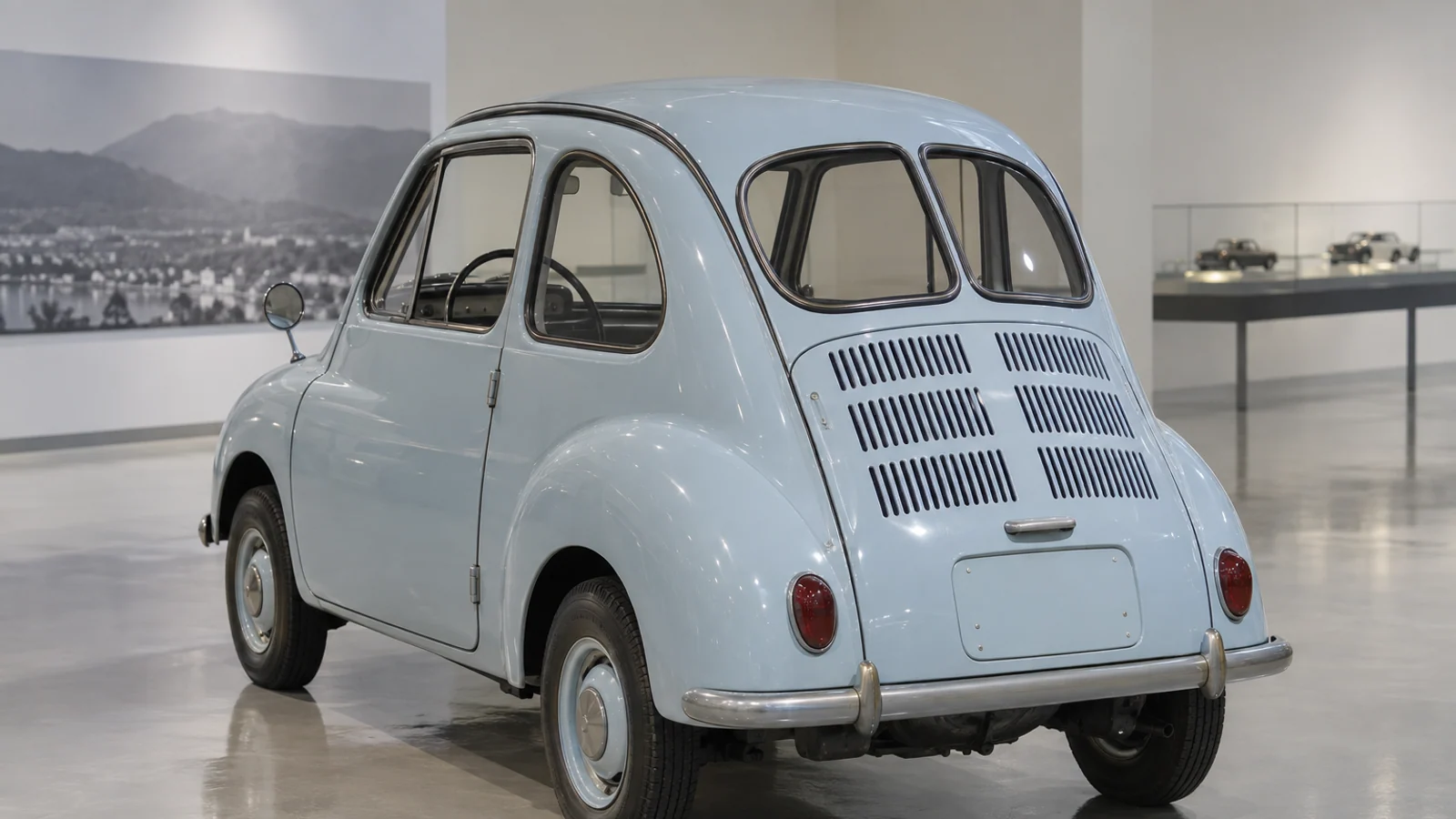 Задняя часть Subaru 360 с вентиляцией моторного отсека