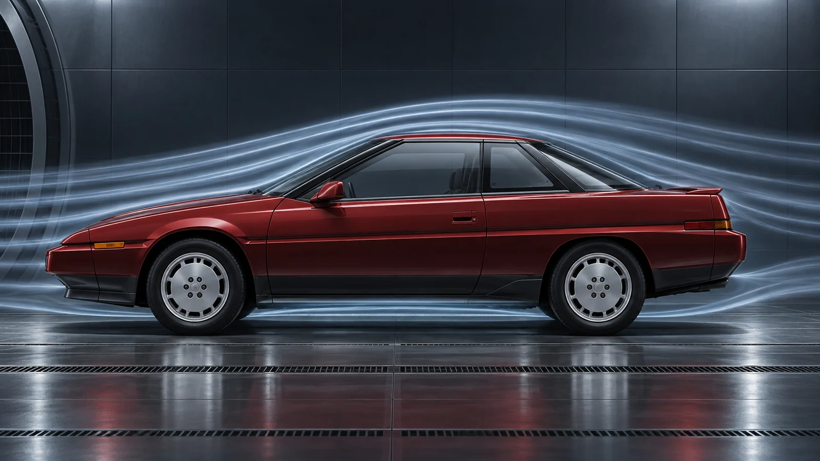Subaru XT в аэродинамической трубе