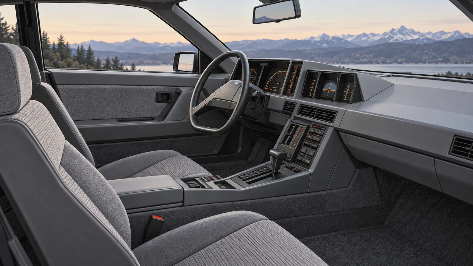Необычный салон Subaru XT с асимметричным рулём