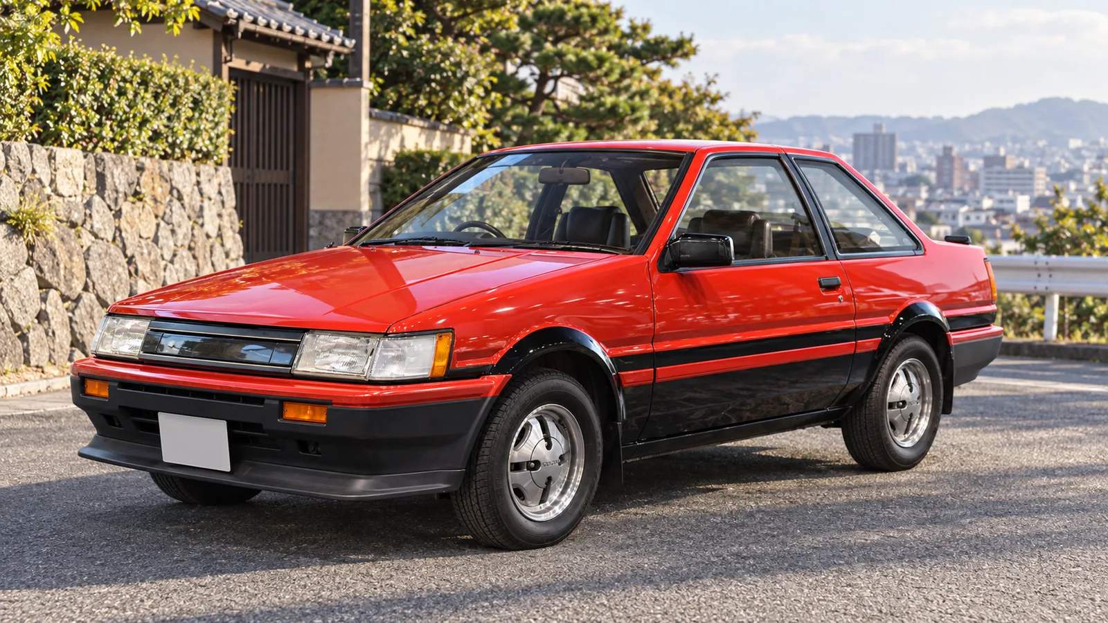 Toyota Corolla Levin AE86, двухдверное купе 1983 года, вид спереди в три четверти