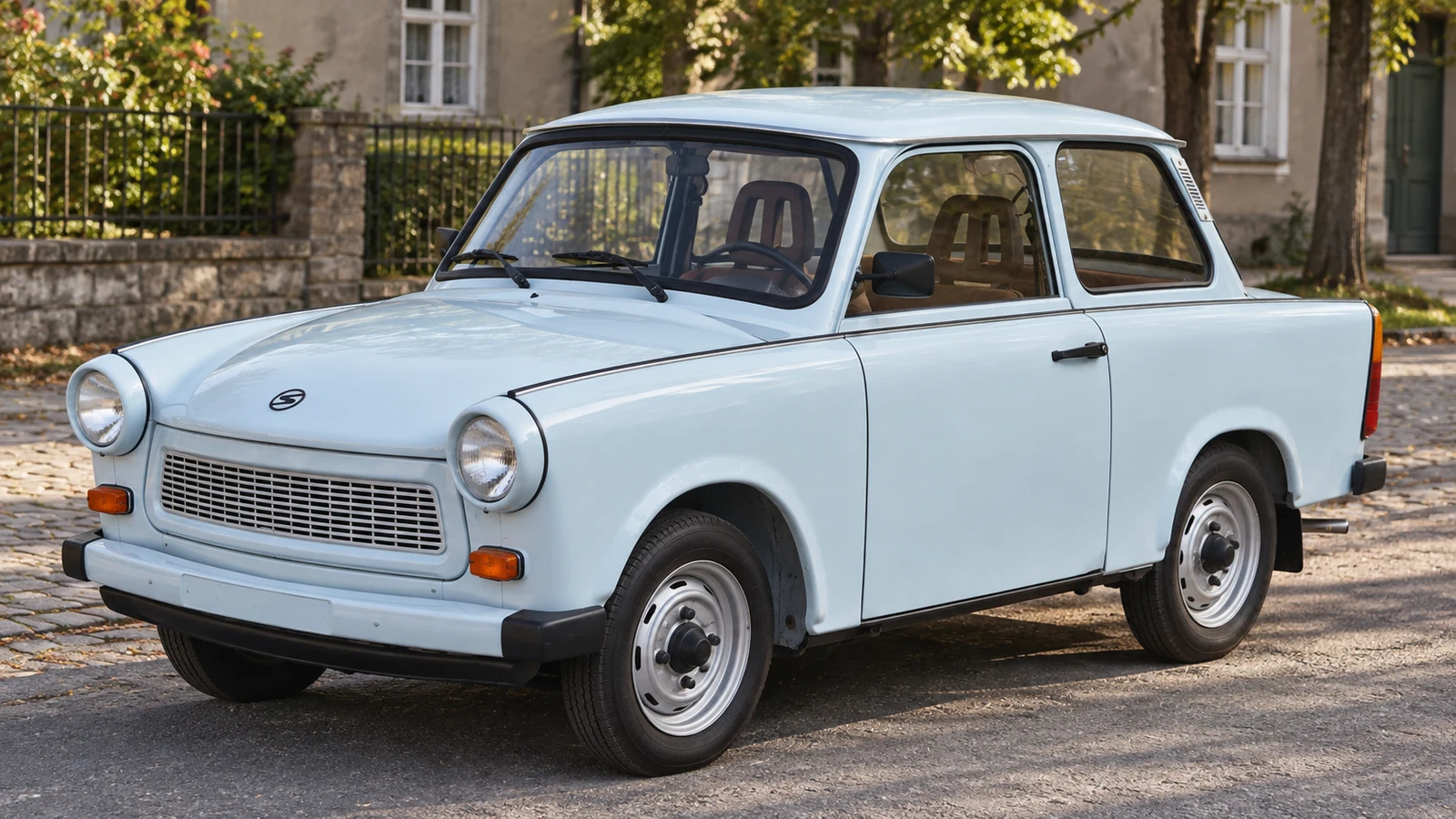 Trabant 601 S около 1980 года, вид спереди в три четверти