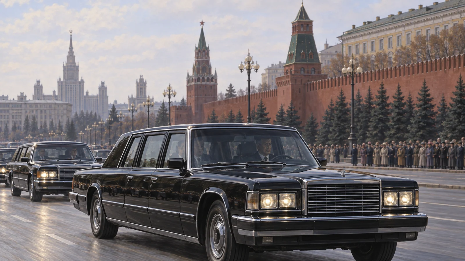 ЗИЛ-41045 в правительственном кортеже Москвы 1980-х годов